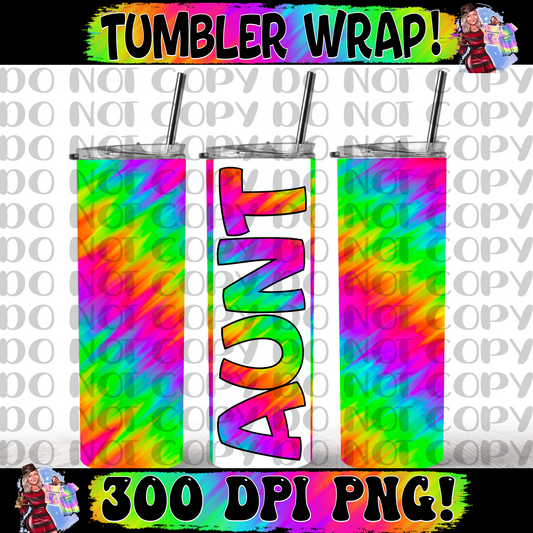 Aunt Rainbow Tumbler Wrap